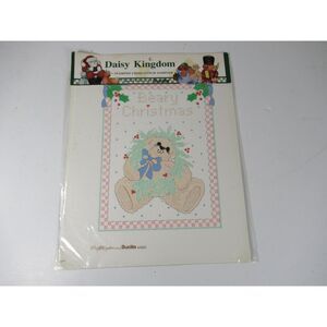 Vintage Daisy‎ Kingdom Stamped Cross Stitch Beary Christmas Bucilla #63441